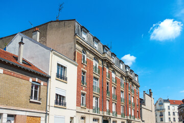 Antique building view in Reims, France