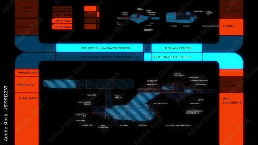 Poster futuristic hud panel spaceship system analysis element