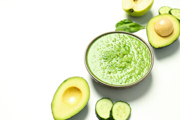 Concept of tasty and healthy food with smoothie
