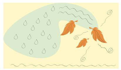 Autumn illustration of an background with leaves