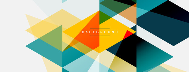 Color triangles composition, geometric abstract background. Techno or business concept, pattern for wallpaper, banner, background, landing page