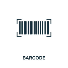 Barcode icon. Monochrome simple line Retail icon for templates, web design and infographics