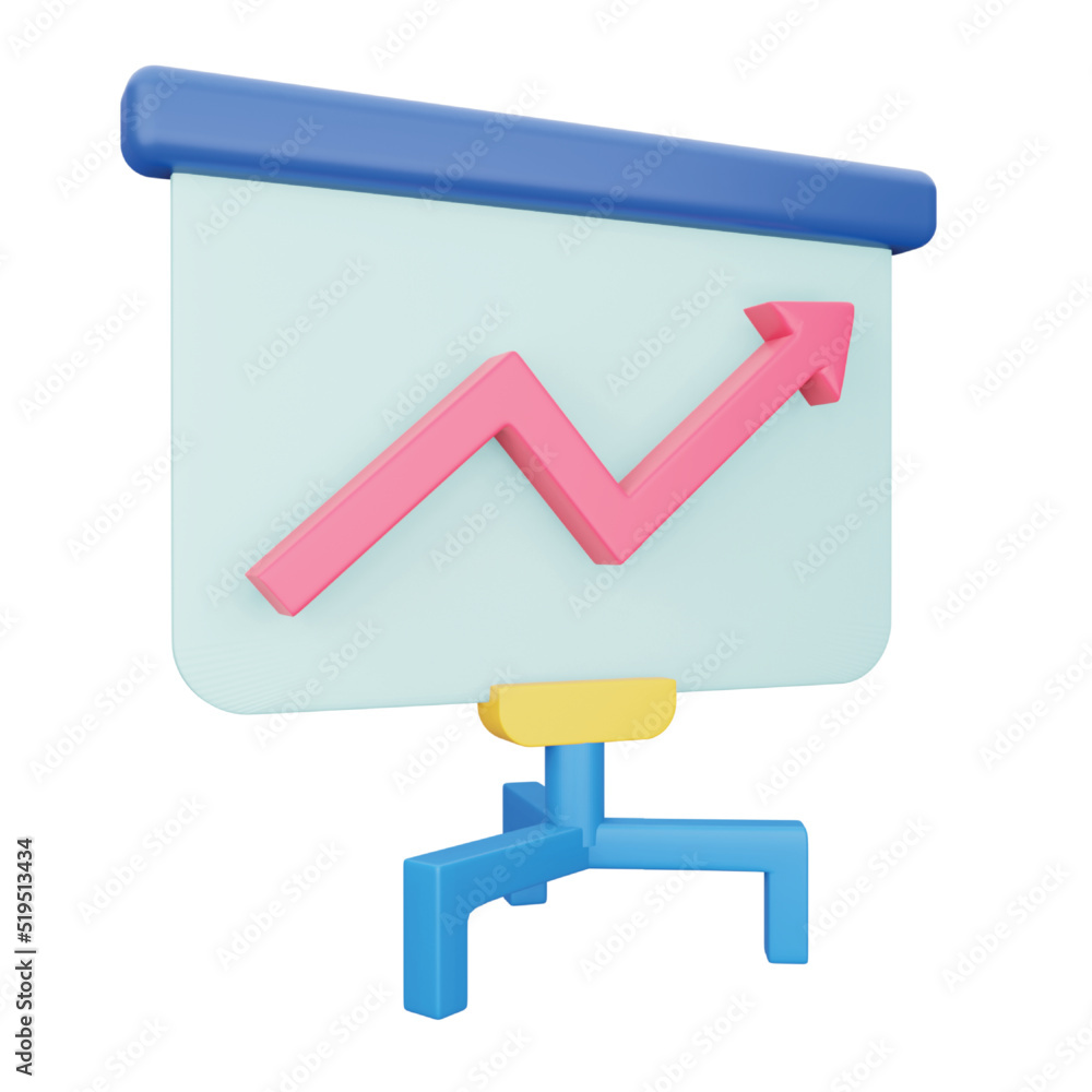 Poster presentation 3d rendering isometric icon.