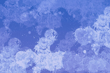 abstract ink paint texture wall background, print on blue background