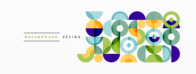 Colorful circle abstract background. Minimal geometric template for wallpaper, banner, presentation