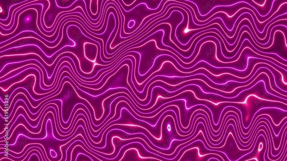 Poster neon line wave background animation.