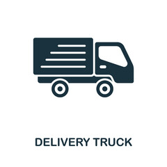 Delivery Truck icon. Monochrome simple line Shipping icon for templates, web design and infographics