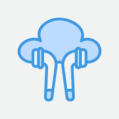 Earphone icon in blue style about cloud computing, use for website mobile app presentation