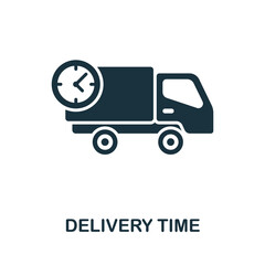 Delivery Time icon. Monochrome simple line Shipping icon for templates, web design and infographics