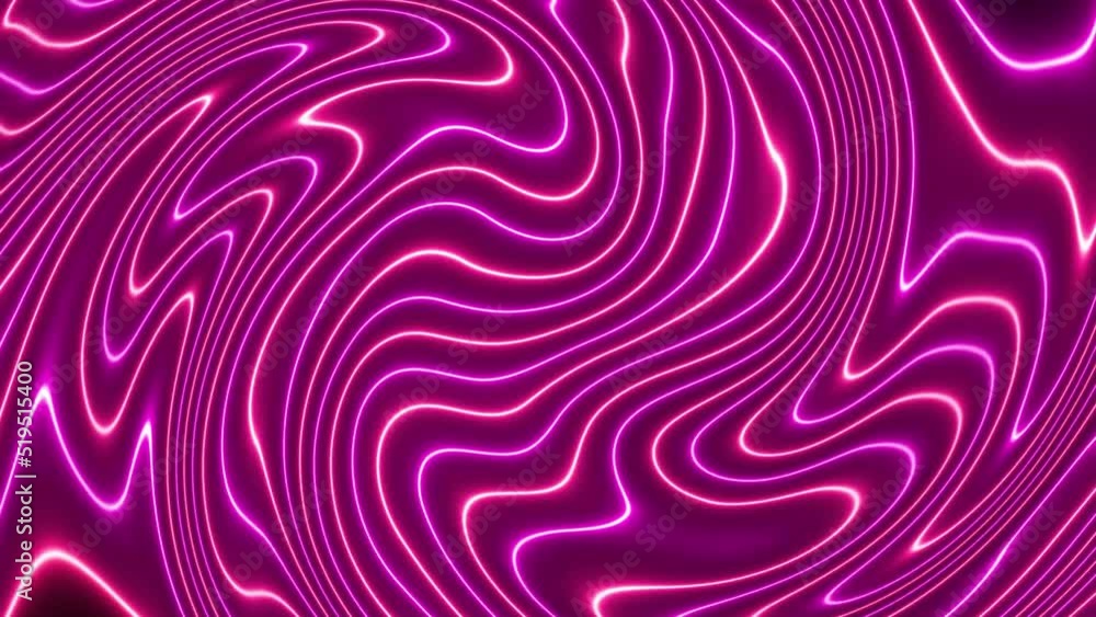 Poster neon line wave background animation.