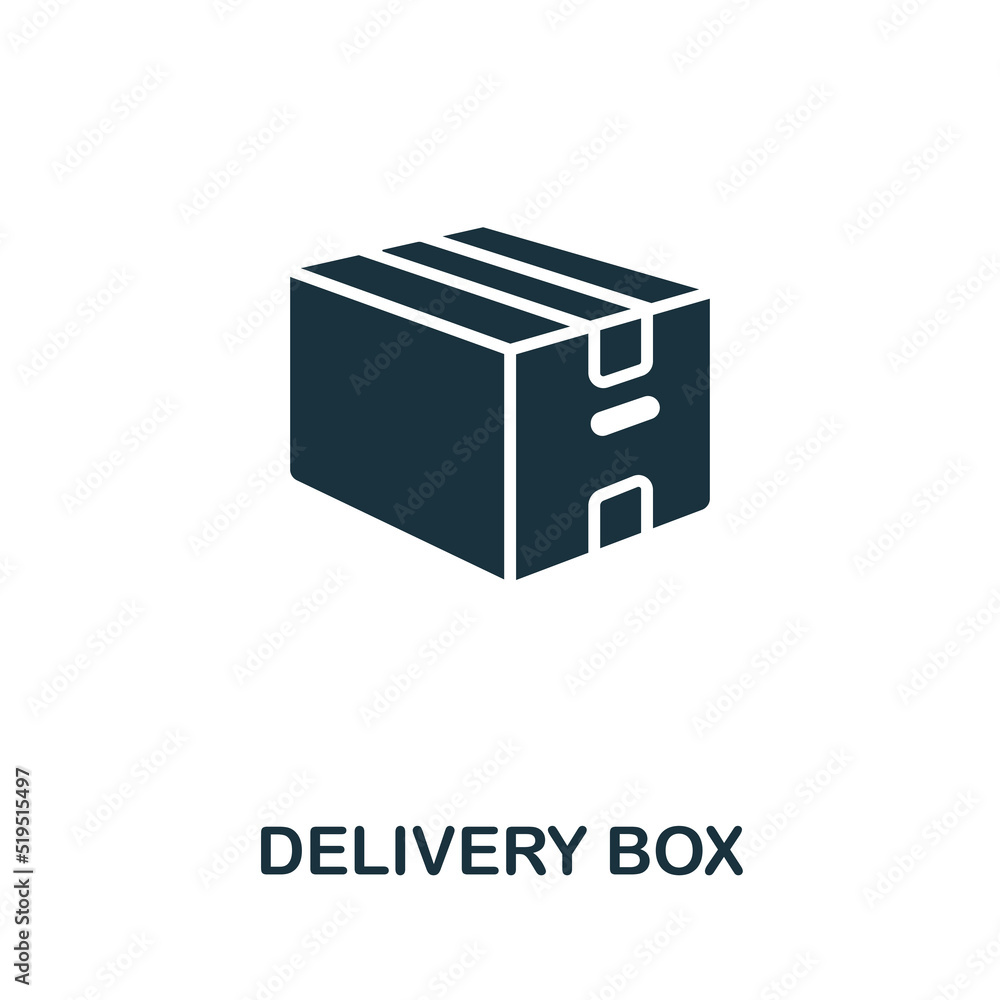 Poster delivery box icon. monochrome simple line shipping icon for templates, web design and infographics