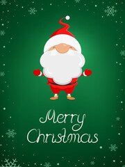 Fototapeta na wymiar Vertical Christmas card with Santa Claus. Vector illustration.
