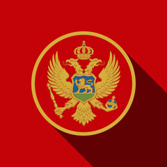 Country Montenegro. Montenegro flag. Vector illustration.