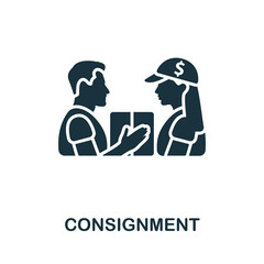Consignment icon. Monochrome simple line Shipping icon for templates, web design and infographics
