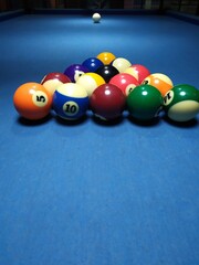 billiard balls on a table