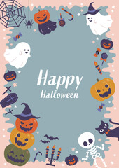 ハロウィン　カボチャとオバケの背景