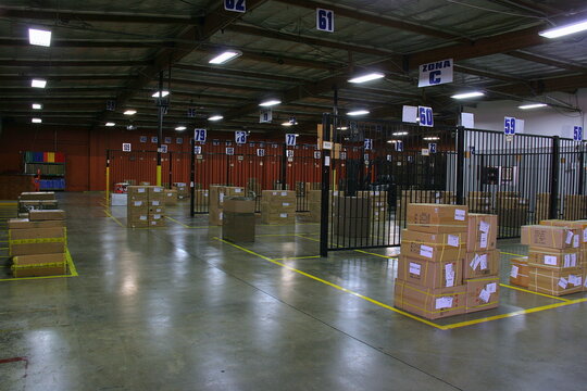 Empty Clean Modern Shipping Warehouse