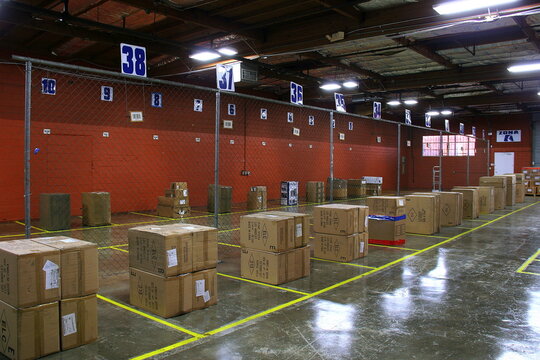 Empty Clean Modern Shipping Warehouse
