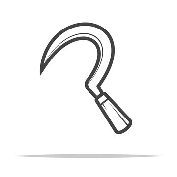 recommend clip art: Sickle blade outline icon vector isolated