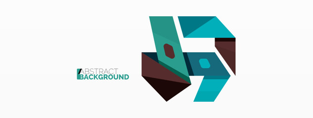 Creative geometric wallpaper. Abstract ribbon style line composition. Techno business template for wallpaper, banner, background or landing