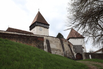 Fototapeta na wymiar old castle church in Hosman near Sibiu, Europe