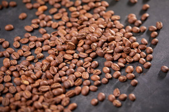 coffee beans on the wooden background