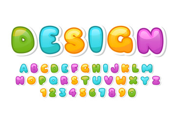 decorative colorful Font and Alphabet