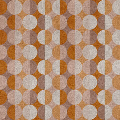 Realistic Linen Fabric Textured Geometric Circles Stripes Seamless Classic Pattern Retro Look Interior Upholstery or Wall Paper Concept