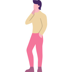 Fototapeta premium Man thinking vector icon isolated on white