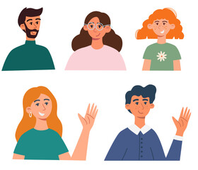 People profile. Female and male characters. Set of user profiles. Perfect for social media and business presentations, user interface, applications and interfaces. Vector illustration