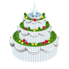 ビルや都会の単純化イメージと緑や自然とのシンボルイラスト　バリエーションあり