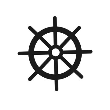 ship steering wheel icon with simple design
