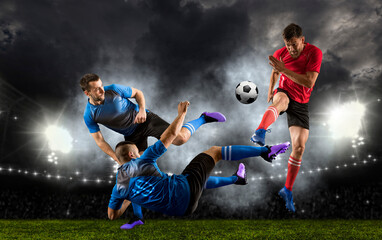 Obraz na płótnie Canvas Two soccer player in action