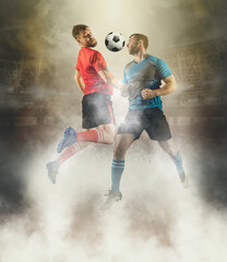 Fototapeta na wymiar Two soccer player in action
