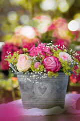 Loving bouquet of pink roses
