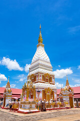 Fototapeta premium Renu Pagoda of Phra That Renu temple in Renu Nakhon District, Nakhon Phanom, Thailand.