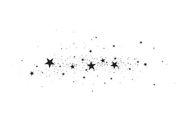 Stars on a white background. Black star shooting with an elegant star.Meteoroid, comet, asteroid, stars.