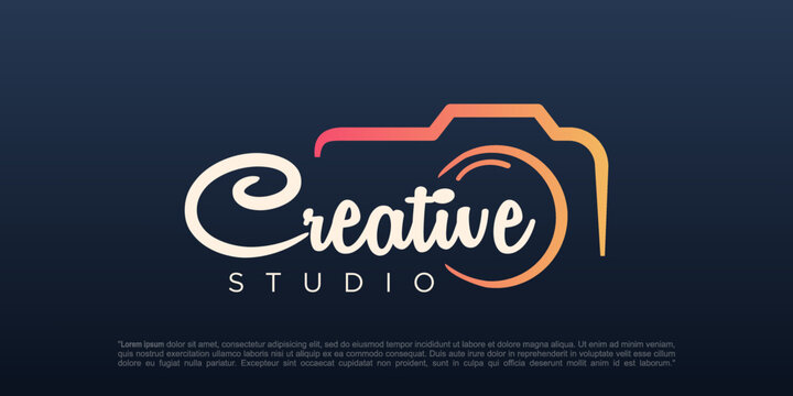 creative photography logo design vector template