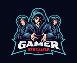 Gamer streamer mascot logo design © Fand