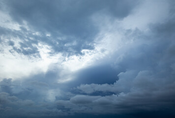 Fototapeta na wymiar Dramatic rainy sky and dark clouds.