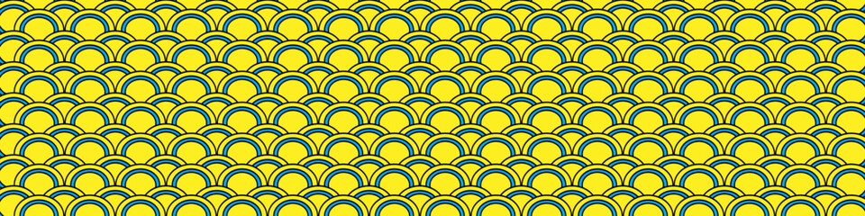Yellow Japanese paper and Japanese pattern background. Modern abstract vector texture.