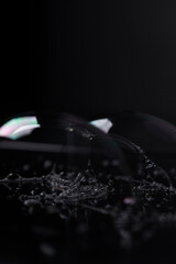 water bubbles on the glass