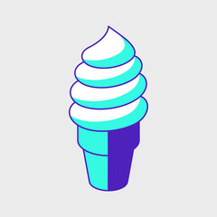 Ice cream cone isometric vector icon illustration