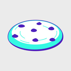 Chocolate chip cookie isometric vector icon illustration