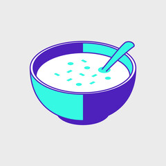 A bowl of soup isometric vector icon illustration