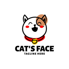 cute cat face with cartoon style. good for pet shop or any business related to cat and pet.