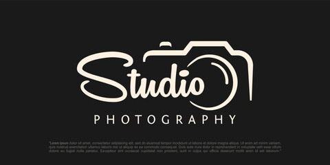 creative studio photography logo design vector template