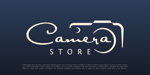 store camera photography logo design vector template