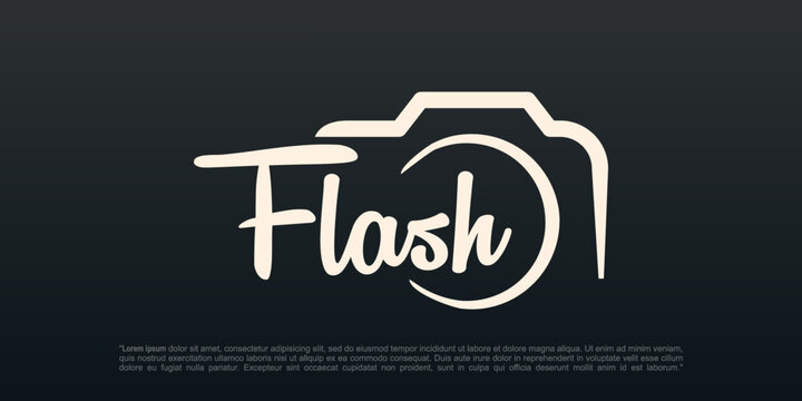 flash photography logo design vector template.