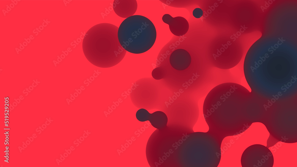 Aufkleber abstract 3d fluid metaball shape with colorful balls. synthwave liquid pastel organic droplets with 